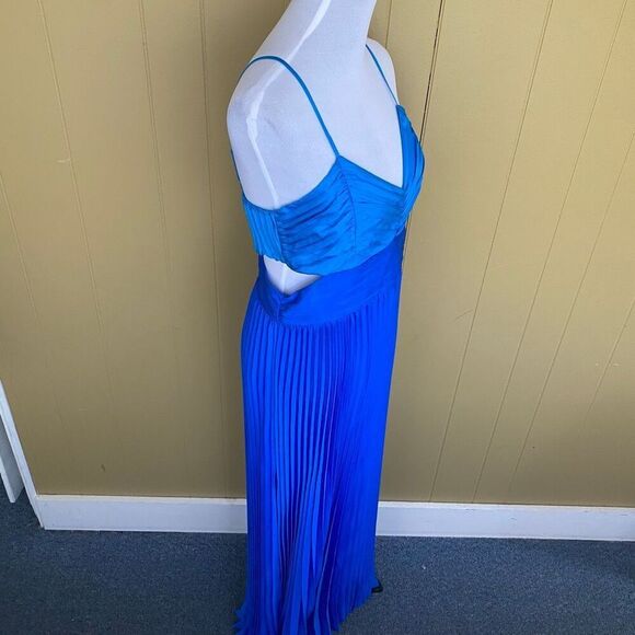 Express women 10 cut out spaghetti strap pleated maxi dress blue - Picture 4 of 11